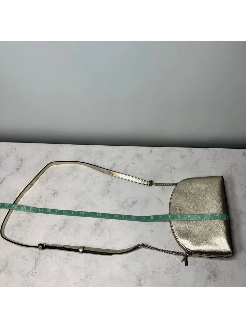 Kate Spade Spencer Metallic Double Zip Crossbody Bag Gold